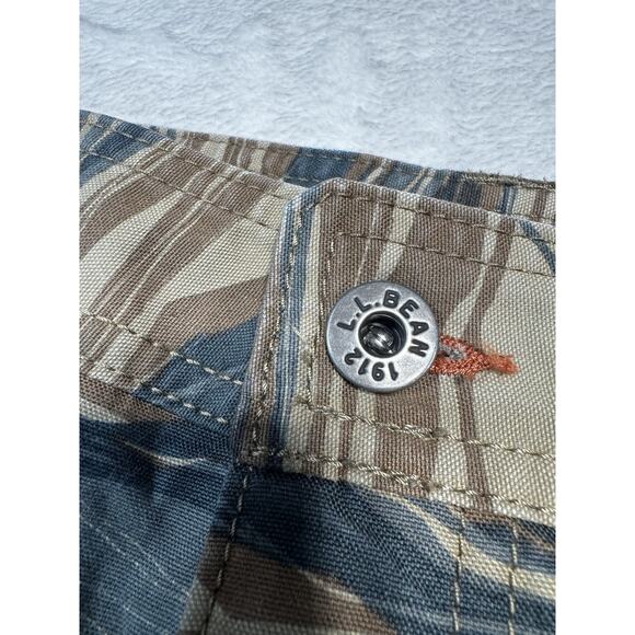 L.L.Bean Riverton Print Cargo Shorts Size 36 Rare Camo Nylon Blend VHTF - Picture 6 of 9